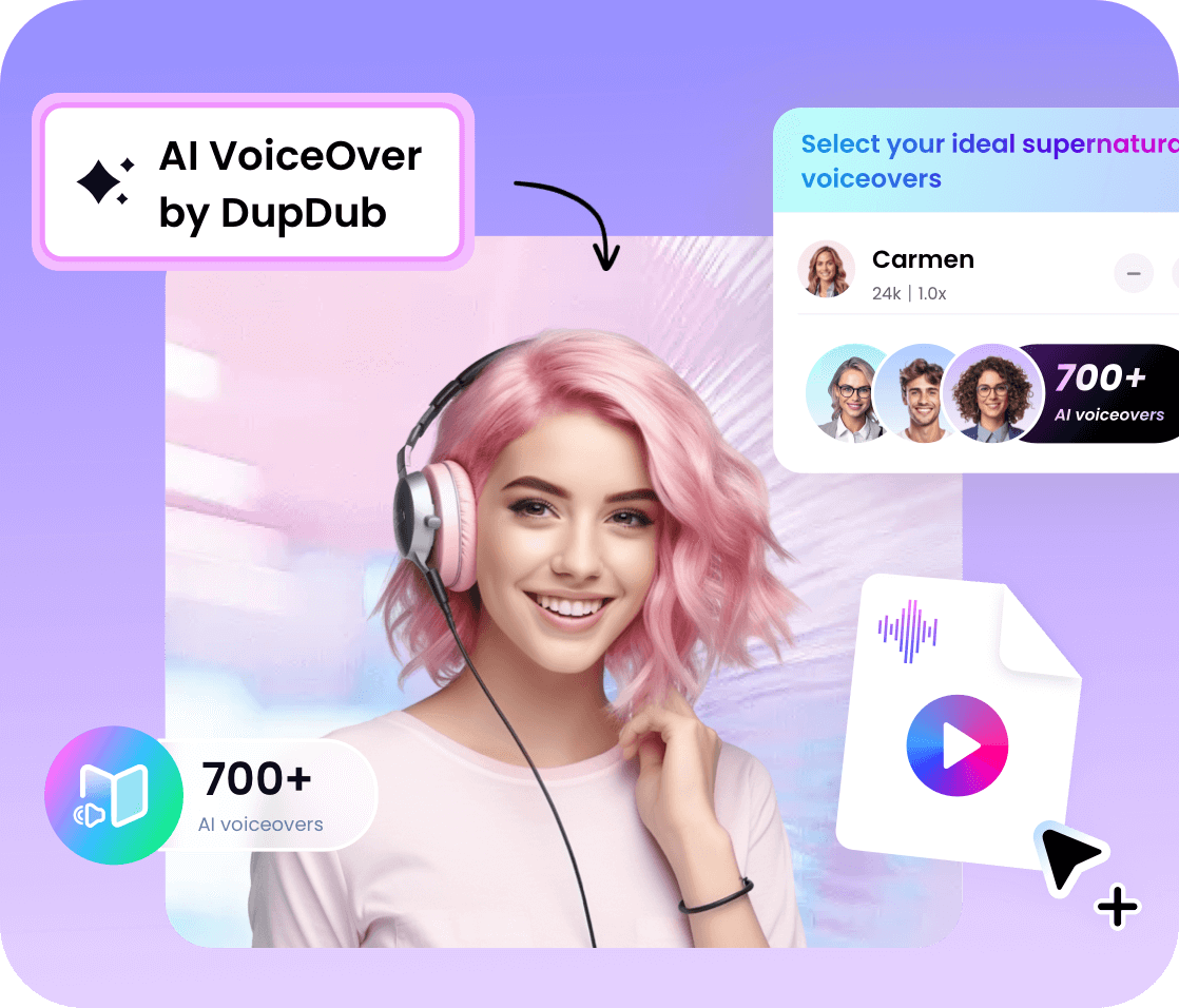 AI voiceover on DupDub Canva