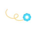 Yellow Line With Blue Flower